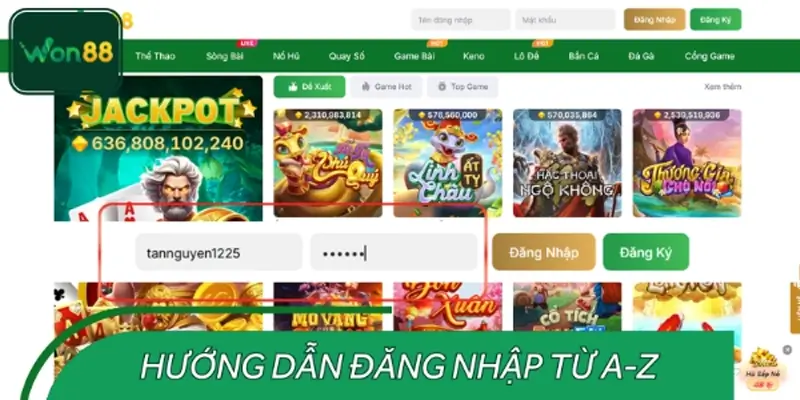 Hướng dẫn các bước đăng nhập WON88 dành cho người chơi mới