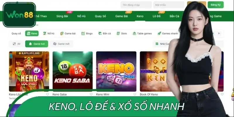 Keno, lô đề & xổ số nhanh - Nhanh chóng, minh bạch
