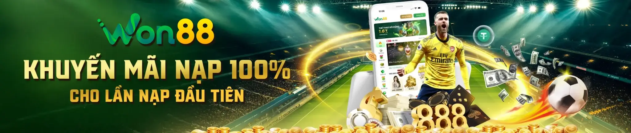 Khuyến mãi nạp 100% cho lần nạp đầu tiên