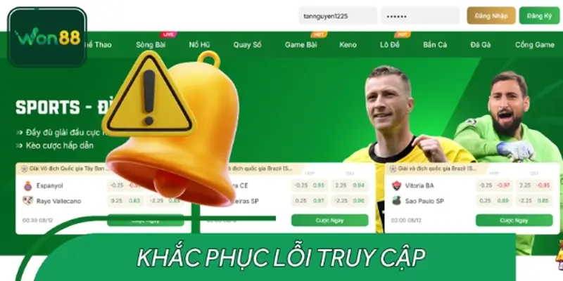 Nguyên nhân khiến đăng nhập WON88 không thành công